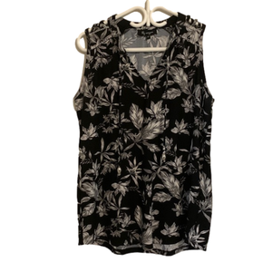 (2 for $30) Lily Morgan Sleeveless Black Floral Blouse - Small - EUC